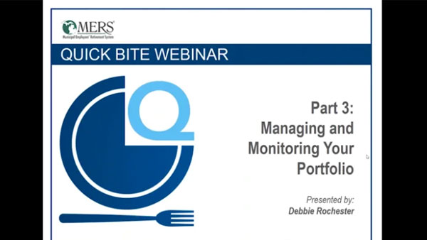 Managing and Monitoring Your Portfolio